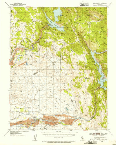United States Geological Survey Mercer Fall, CA (1954, 62500-Scale) digital map