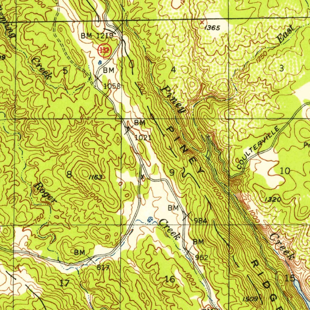 Mercer Fall, CA (1954, 62500-Scale) Map by United States Geological ...