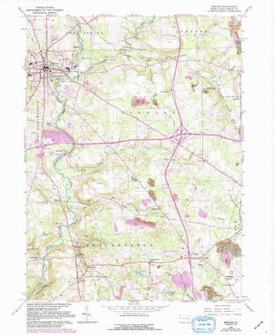 United States Geological Survey Mercer, PA (1961, 24000-Scale) digital map