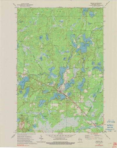 United States Geological Survey Mercer, WI (1973, 24000-Scale) digital map