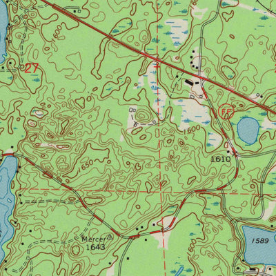 United States Geological Survey Mercer, WI (1973, 24000-Scale) digital map