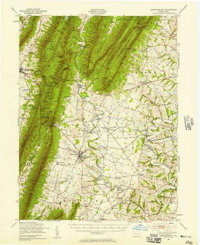 United States Geological Survey Mercersburg, PA (1943, 62500-Scale) digital map