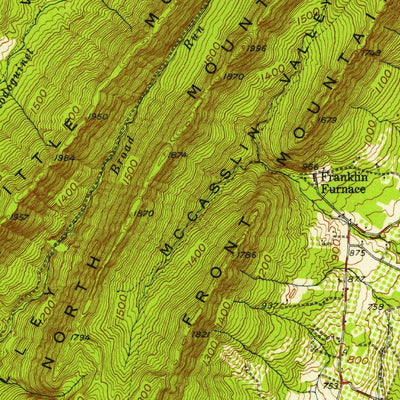 United States Geological Survey Mercersburg, PA (1943, 62500-Scale) digital map