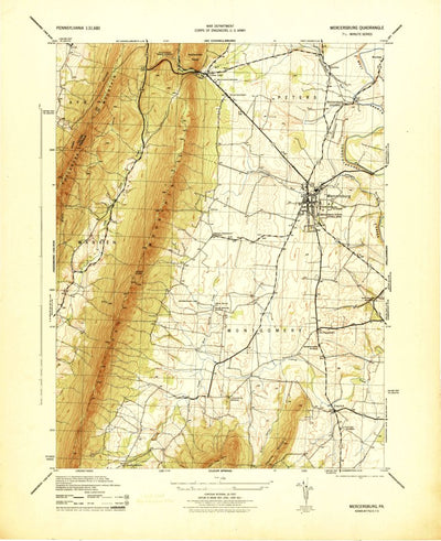 United States Geological Survey Mercersburg, PA (1944, 31680-Scale) digital map