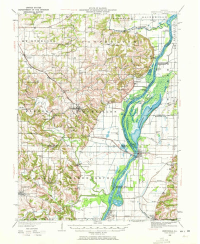 United States Geological Survey Meredosia, IL (1928, 62500-Scale) digital map