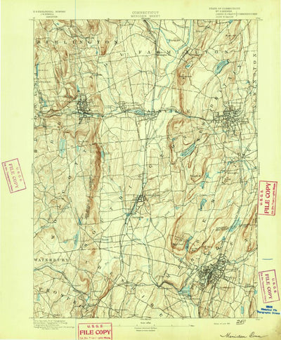 United States Geological Survey Meriden, CT (1893, 62500-Scale) digital map