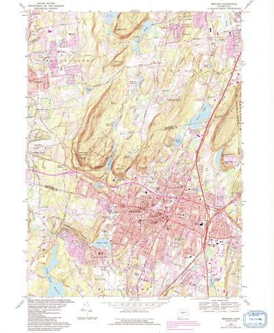 United States Geological Survey Meriden, CT (1967, 24000-Scale) digital map