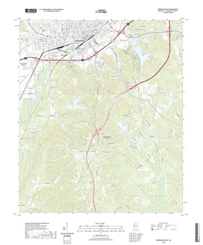 United States Geological Survey Meridian South, MS (2020, 24000-Scale) digital map