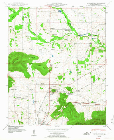 United States Geological Survey Meridianville, AL (1951, 24000-Scale) digital map