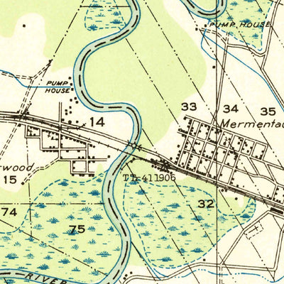 United States Geological Survey Mermentau, LA (1946, 31680-Scale) digital map