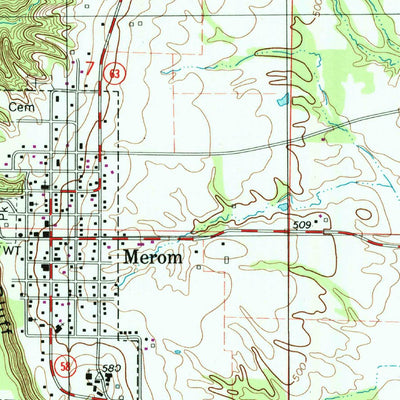 United States Geological Survey Merom, IN-IL (1998, 24000-Scale) digital map