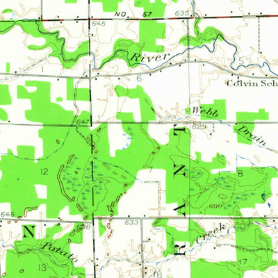 United States Geological Survey Merrill, MI (1934, 62500-Scale) digital map
