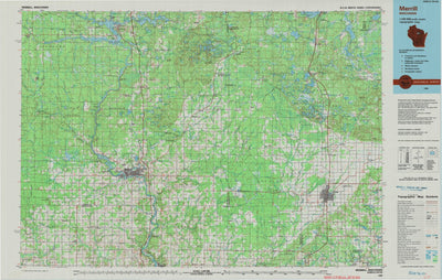 United States Geological Survey Merrill, WI (1990, 100000-Scale) digital map