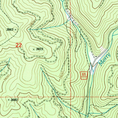 United States Geological Survey Merry Creek, ID (1995, 24000-Scale) digital map