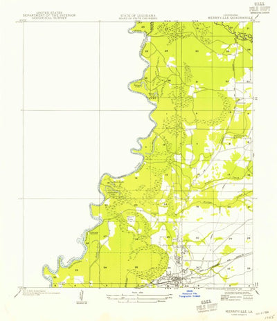 United States Geological Survey Merryville North, LA-TX (1954, 31680-Scale) digital map