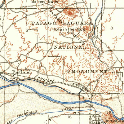 United States Geological Survey Mesa, AZ (1913, 62500-Scale) digital map