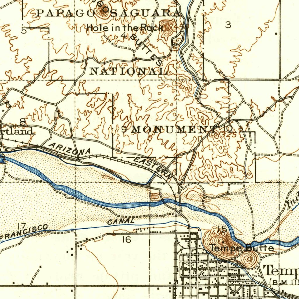 Mesa, AZ (1915, 62500-Scale) Map by United States Geological Survey ...