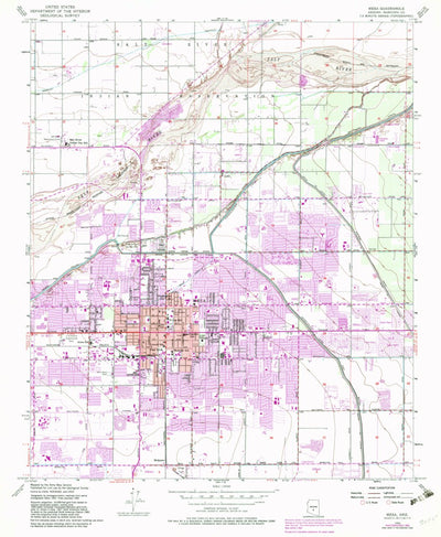 United States Geological Survey Mesa, AZ (1952, 24000-Scale) digital map