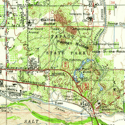 United States Geological Survey Mesa, AZ (1952, 62500-Scale) digital map