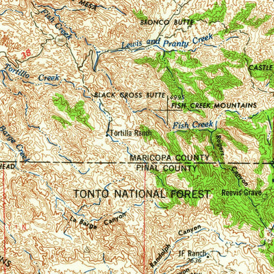 United States Geological Survey Mesa, AZ (1964, 250000-Scale) digital map