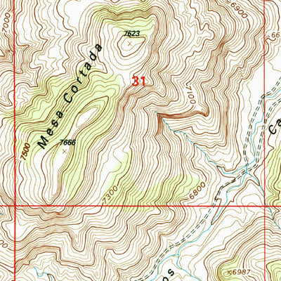 United States Geological Survey Mesa Cortada, NM (1995, 24000-Scale) digital map