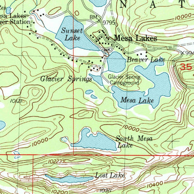 United States Geological Survey Mesa Lakes, CO (1955, 24000-Scale) digital map