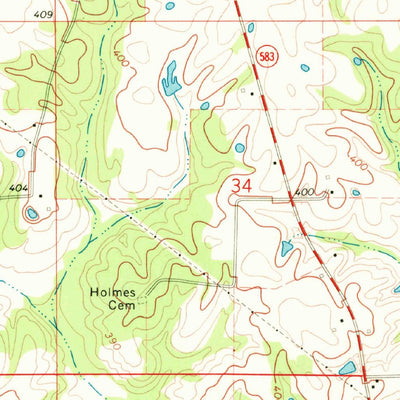United States Geological Survey Mesa, MS (1970, 24000-Scale) digital map