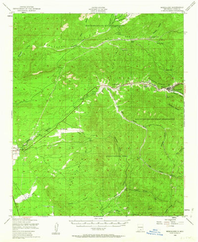 United States Geological Survey Mescalero, NM (1950, 62500-Scale) digital map