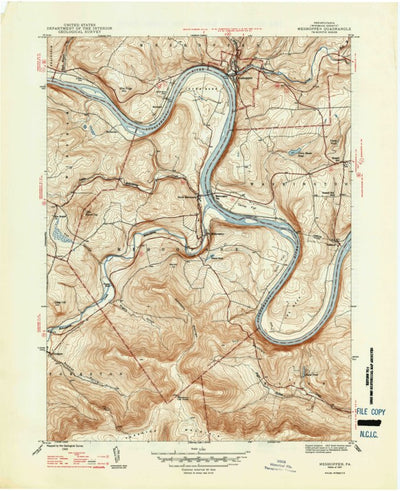 United States Geological Survey Meshoppen, PA (1947, 31680-Scale) digital map