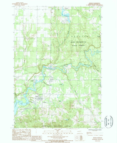 United States Geological Survey Mesick, MI (1987, 24000-Scale) digital map