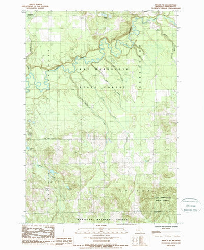 United States Geological Survey Mesick NE, MI (1987, 24000-Scale) digital map