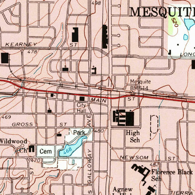 United States Geological Survey Mesquite, TX (1995, 24000-Scale) digital map