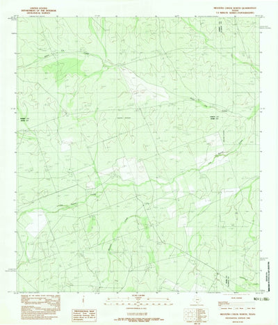 United States Geological Survey Mesteno Creek North, TX (1982, 24000-Scale) digital map