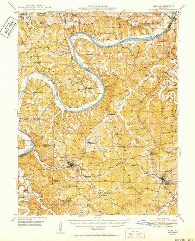 United States Geological Survey Meta, MO (1950, 62500-Scale) digital map