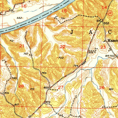 United States Geological Survey Meta, MO (1950, 62500-Scale) digital map