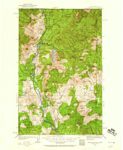 United States Geological Survey Metaline, WA-ID (1934, 125000-Scale) digital map
