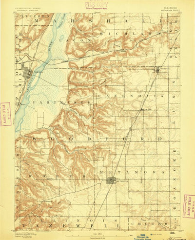 United States Geological Survey Metamora, IL (1893, 62500-Scale) digital map