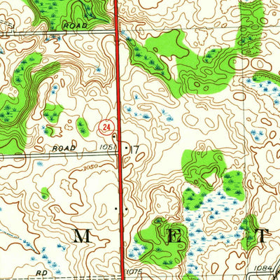 United States Geological Survey Metamora, MI (1943, 24000-Scale) digital map