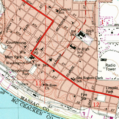 United States Geological Survey Metropolis, IL-KY (1982, 24000-Scale) digital map