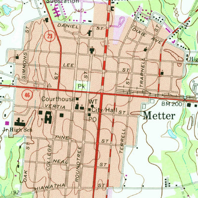 United States Geological Survey Metter, GA (1970, 24000-Scale) digital map