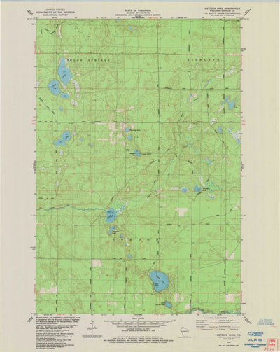 United States Geological Survey Metzger Lake, WI (1984, 24000-Scale) digital map