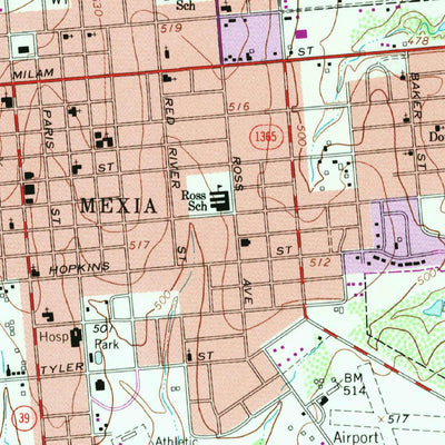 United States Geological Survey Mexia, TX (1963, 24000-Scale) digital map