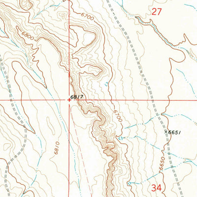 United States Geological Survey Mexican Flats NW, WY (1970, 24000-Scale) digital map
