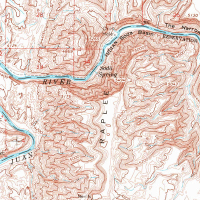 United States Geological Survey Mexican Hat, UT (1963, 62500-Scale) digital map