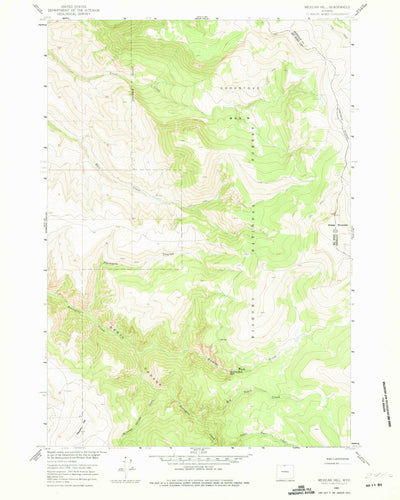 United States Geological Survey Mexican Hill, WY (1960, 24000-Scale) digital map