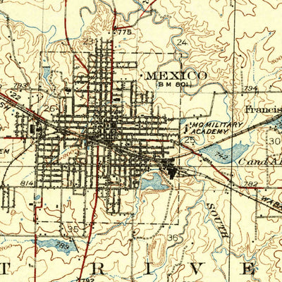 United States Geological Survey Mexico, MO (1932, 62500-Scale) digital map