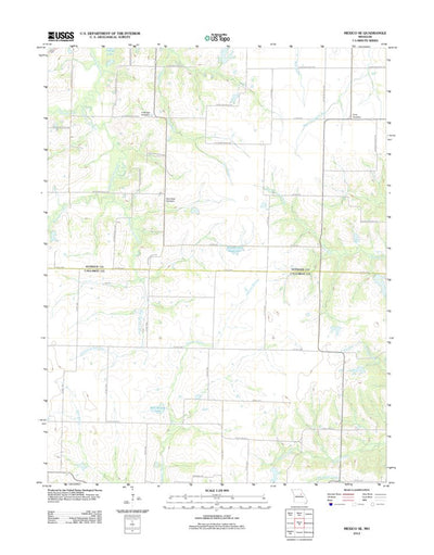 United States Geological Survey Mexico SE, MO (2012, 24000-Scale) digital map