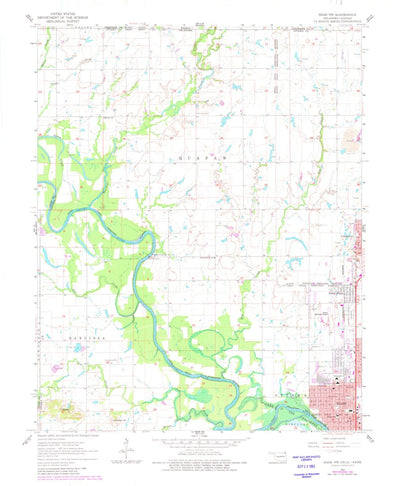 United States Geological Survey Miami NW, OK-KS (1961, 24000-Scale) digital map