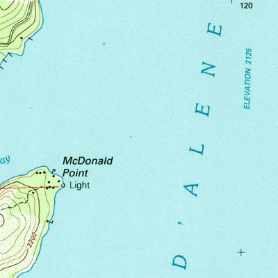 United States Geological Survey Mica Bay, ID (1996, 24000-Scale) digital map