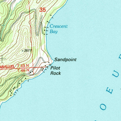 United States Geological Survey Mica Bay, ID (1996, 24000-Scale) digital map